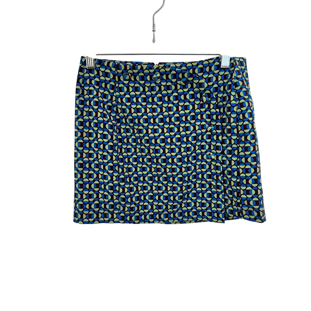 NWT Urban Outfitters Blue Green Geometric Retro Mod Mini Skirt Womens SP